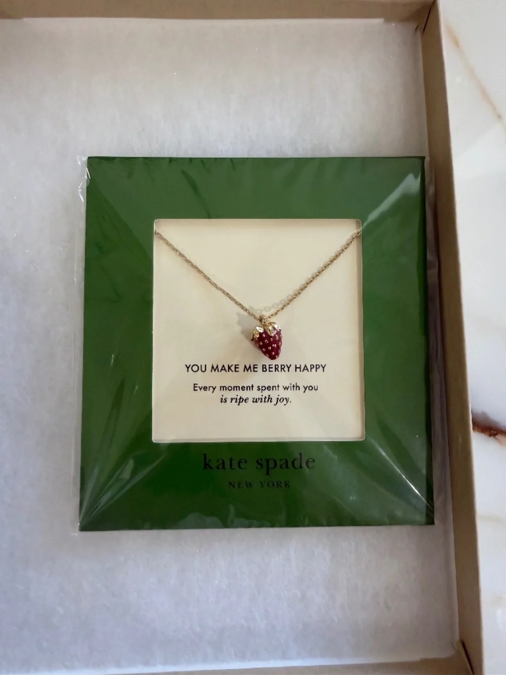 Kate Spade Strawberry Charm Pendant Necklace NWT